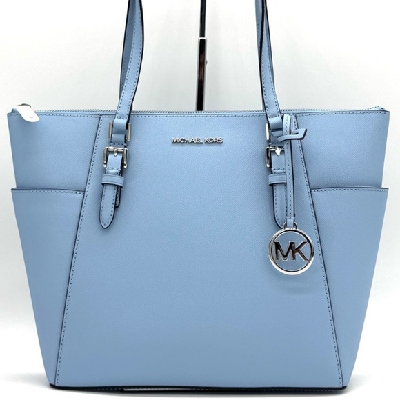 Michael Kors Large Charlotte TZ Tote Bag Light Sky Blue - Picture 1 of 12